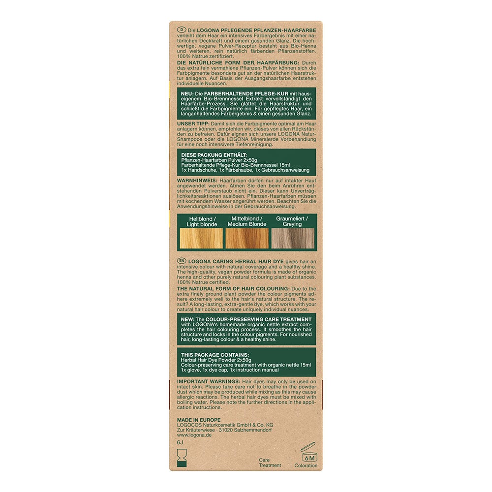 LOGONA Pflanzen-Haarfarbe Pulver Goldblond 100 ml