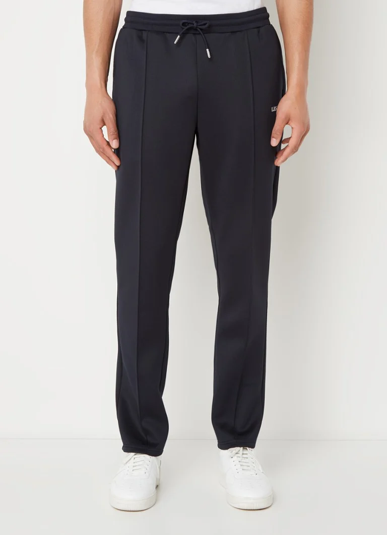 Pantaloni de costum Les Deux Ballier cu croi drept, buzunare laterale și logo.