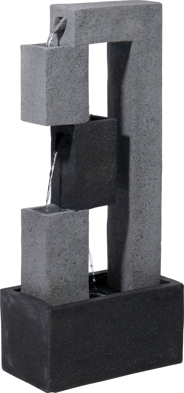 dobar Großer Design-Gartenbrunnen mit 3 Stufen und LEDs
