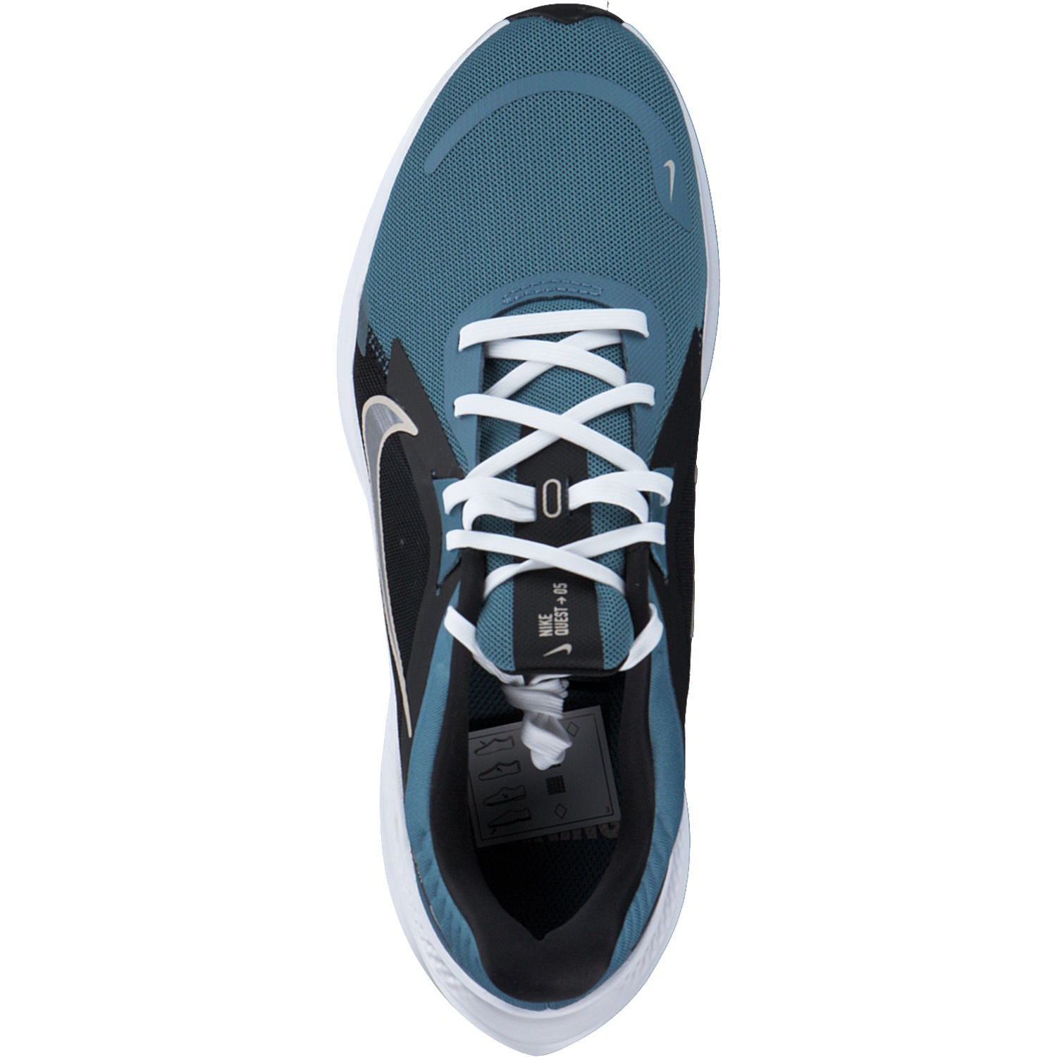 Nike Quest 5 DD9291, Schnürschuhe, Damen, noise aqua/white black fossil