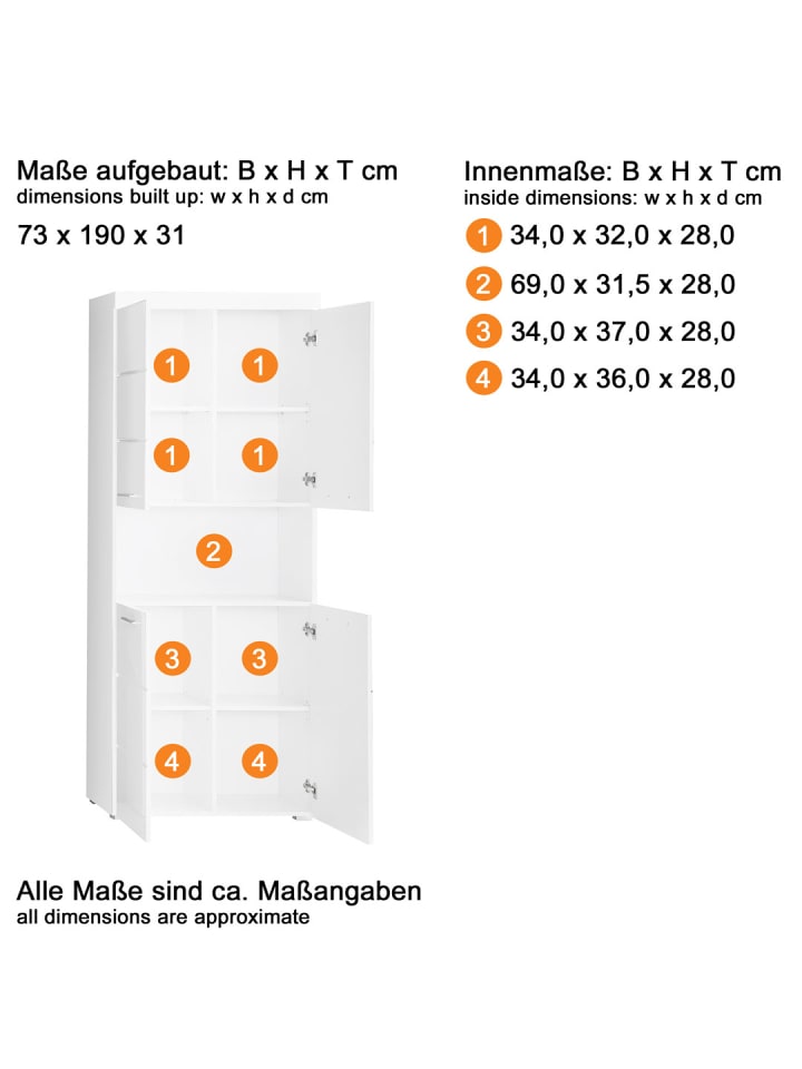 ebuy24 Badschrank AmandaMandoBea Grau 73 x 31 cm günstig kaufen onesize