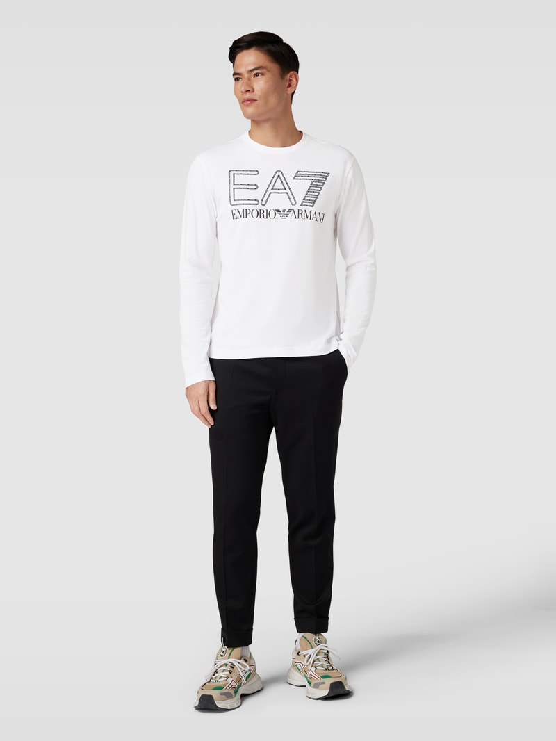 Longsleeve mit Label- und Logo-Print in weiß
