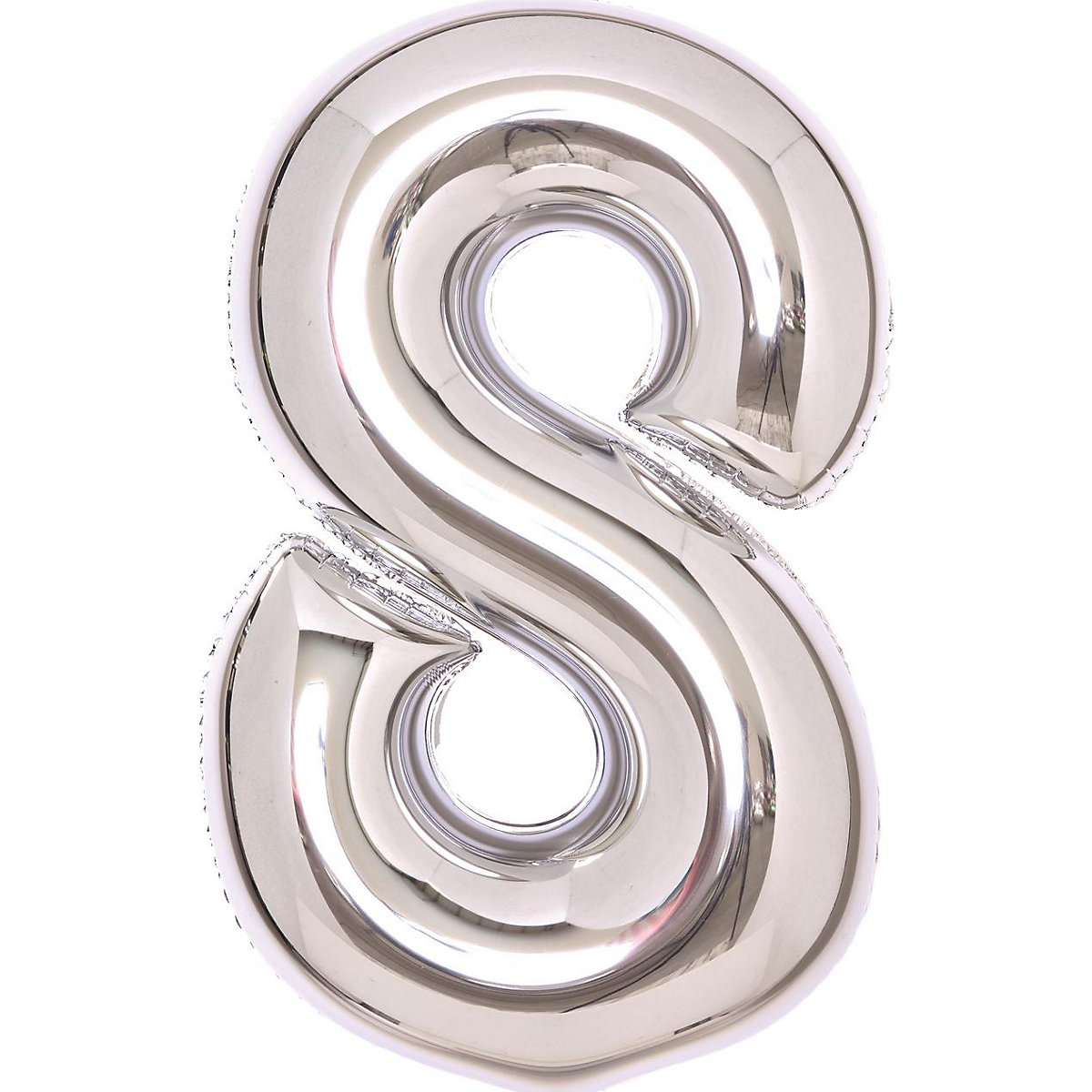 Folienballon Zahl 8 medium 63x105cm silber