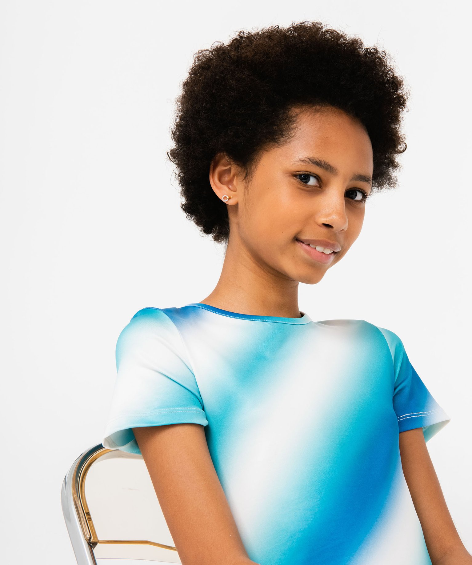 Robe tee-shirt imprimée à manches courtes fille bleu | GEMO