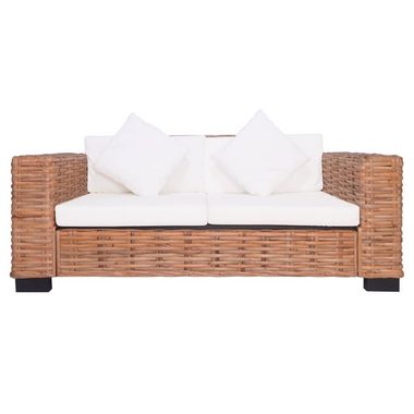 vidaXL Loungesofa 2-Sitzer Gartensofa Natürliches Rattan, 1 Teile