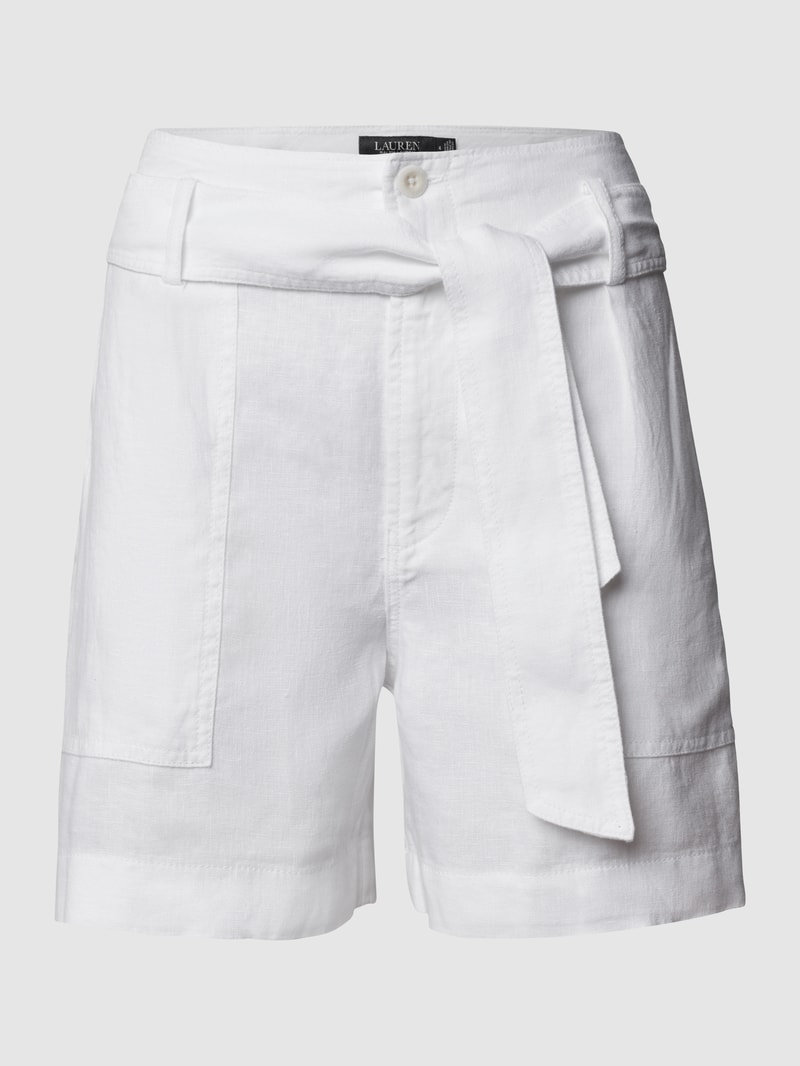 Shorts aus Leinen in weiß