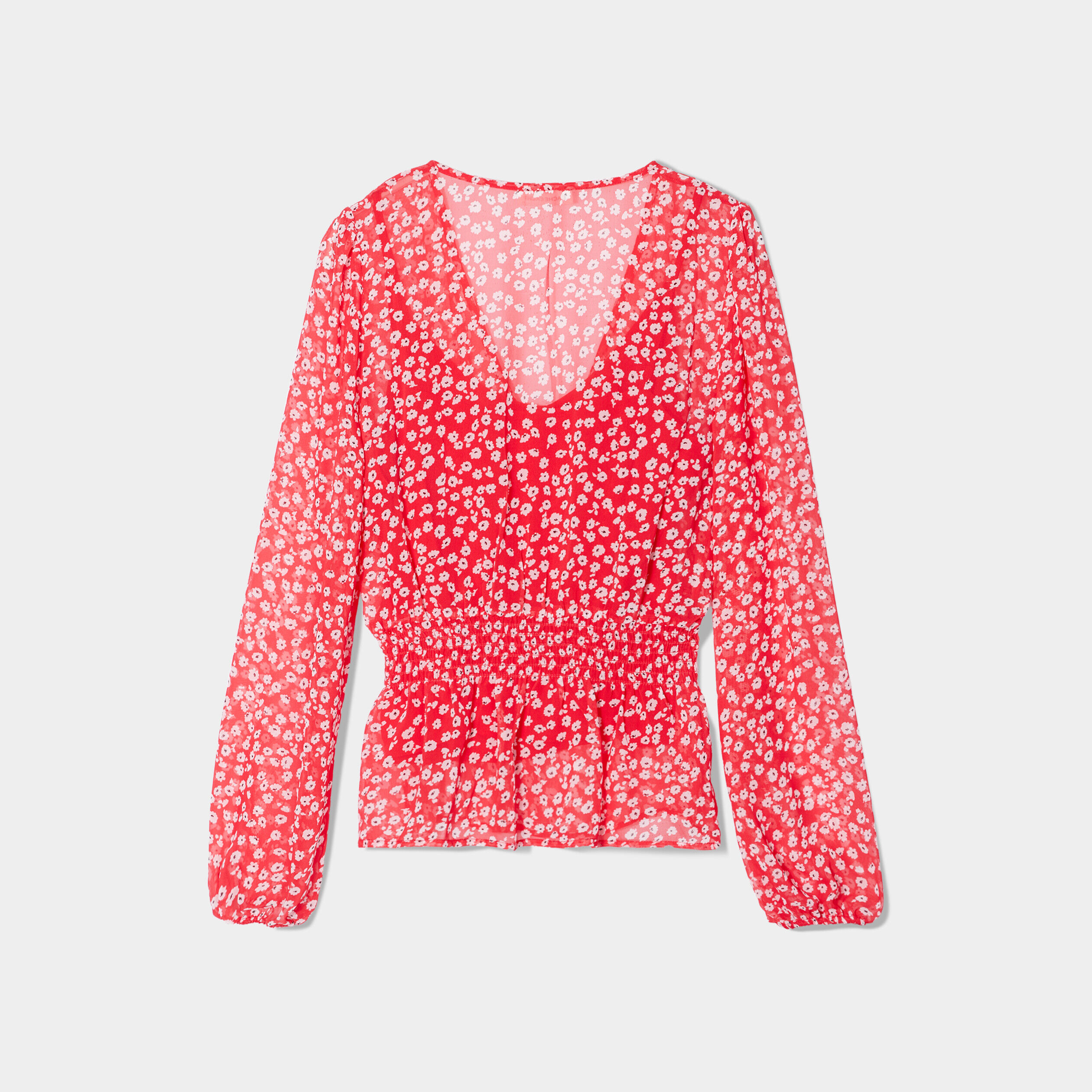 Blouse manches longues rouge clair femme | Cache Cache