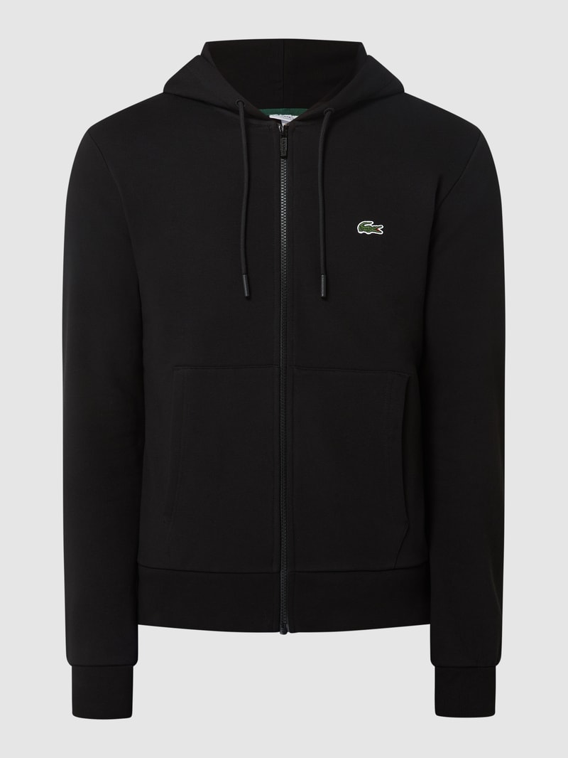 Classic Fit Sweatjacke mit Kapuze in schwarz