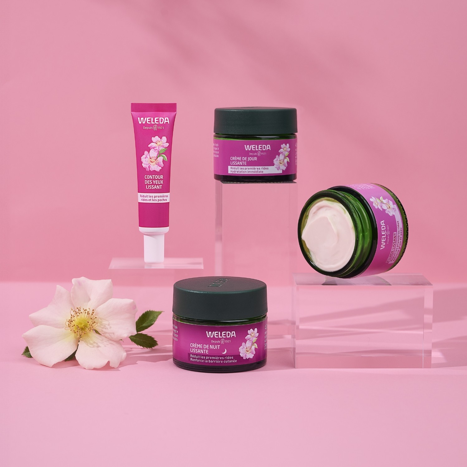 Crema contorno occhi levigante Weleda alla rosa canina e tè bianco