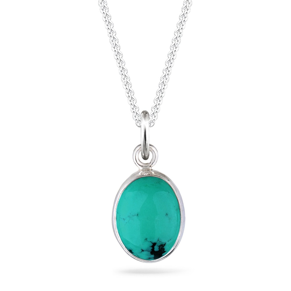 Elli Elli Collier Femme Pierre Précieuse Turquoise en Argent Sterling 925 collier