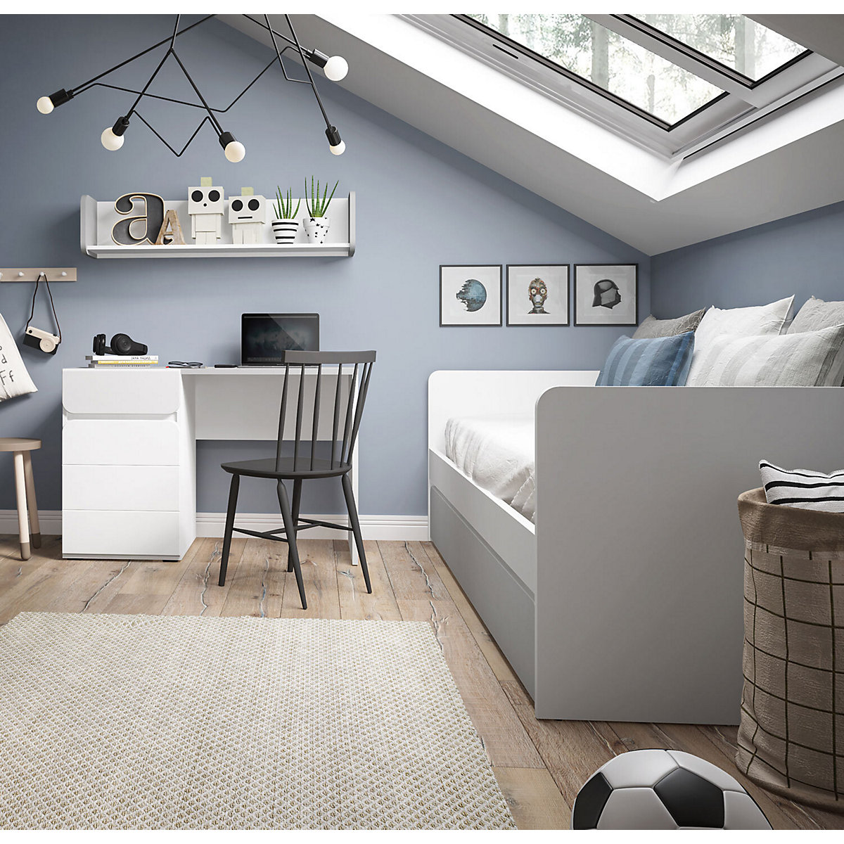 Jugendzimmer-Set Albi komplett 3-teilig grifflos