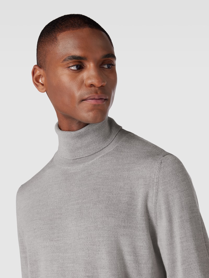 Rollkragenpullover aus Schurwolle Modell 'Donte' in beige