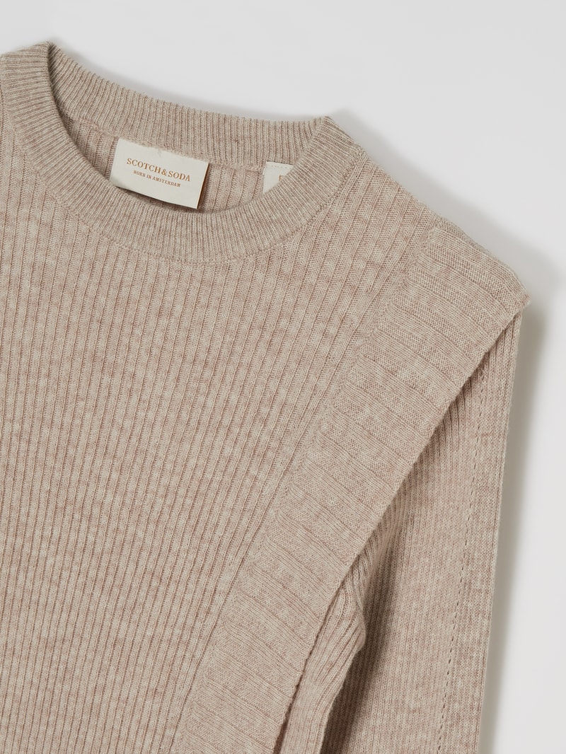 Pullover aus Wollmischung in ecru meliert