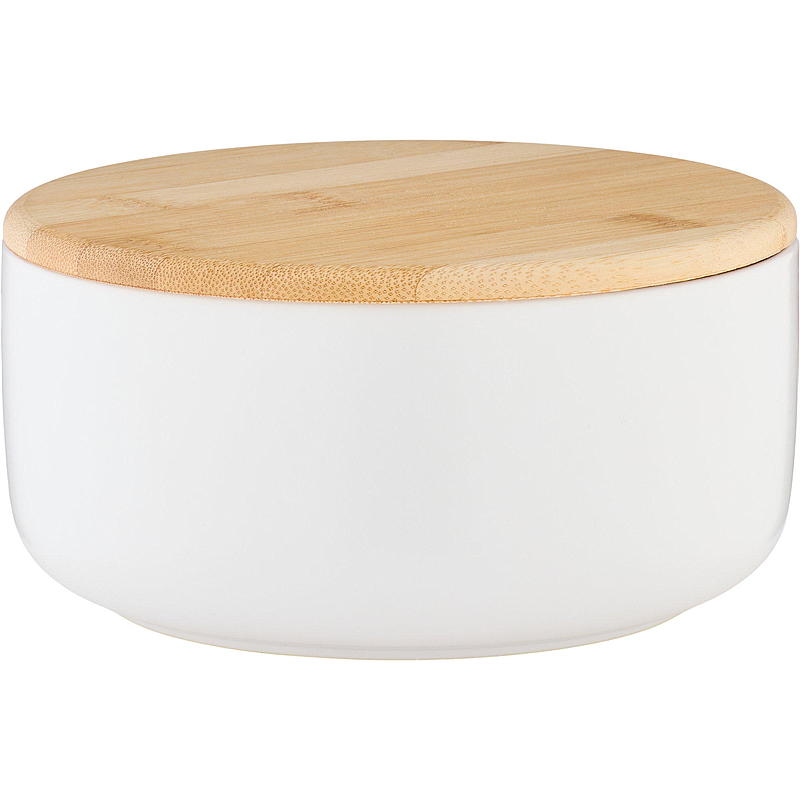 Cuisine Keramikkbolle ø 17 cm m/bambuslokk hvit