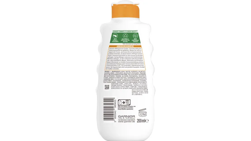 Garnier Ambre Solaire Hydra 24 Sonnenschutz-Milch LSF 50+ 200 ml