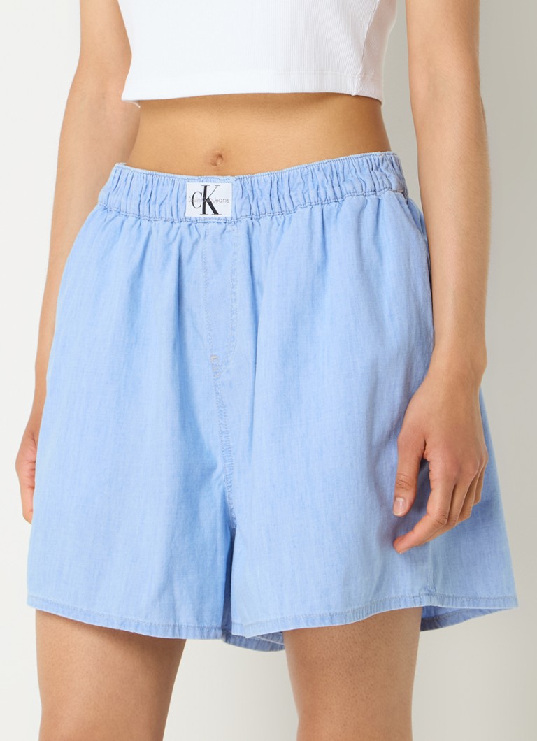 Pantaloncini in chambray a vita alta e vestibilità ampia di Calvin Klein