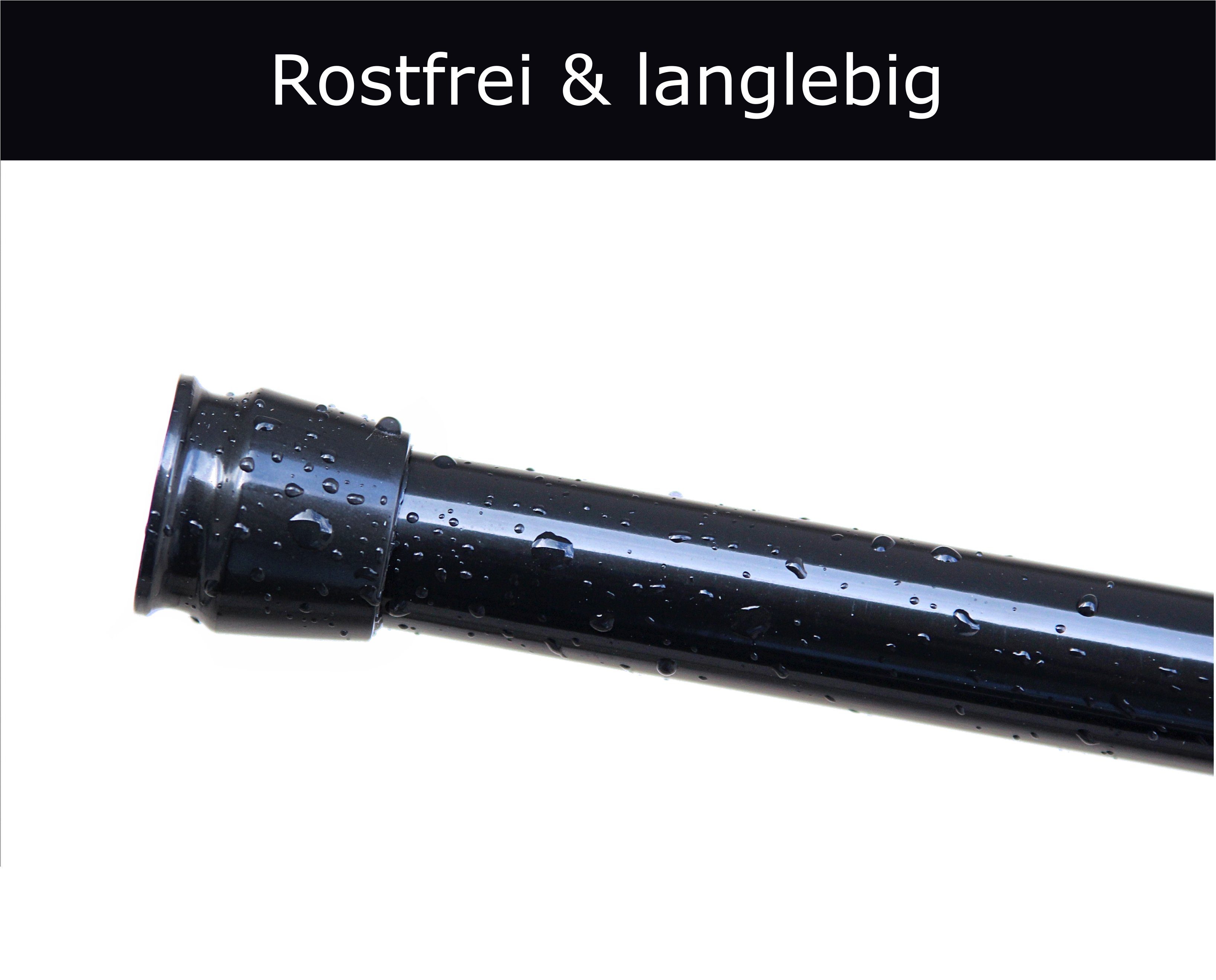 Klemmstange Teleskopstange 55-90 cm Türvorhangstange Duschvorhangstange Badstange, tinycurtains, Ø 0.22 mm, 1-läufig, ausziehbar, klemmbar, geklemmt, Metall, Stange für Türvorhang ohne Bohren stufenlos verstellbar rostfrei