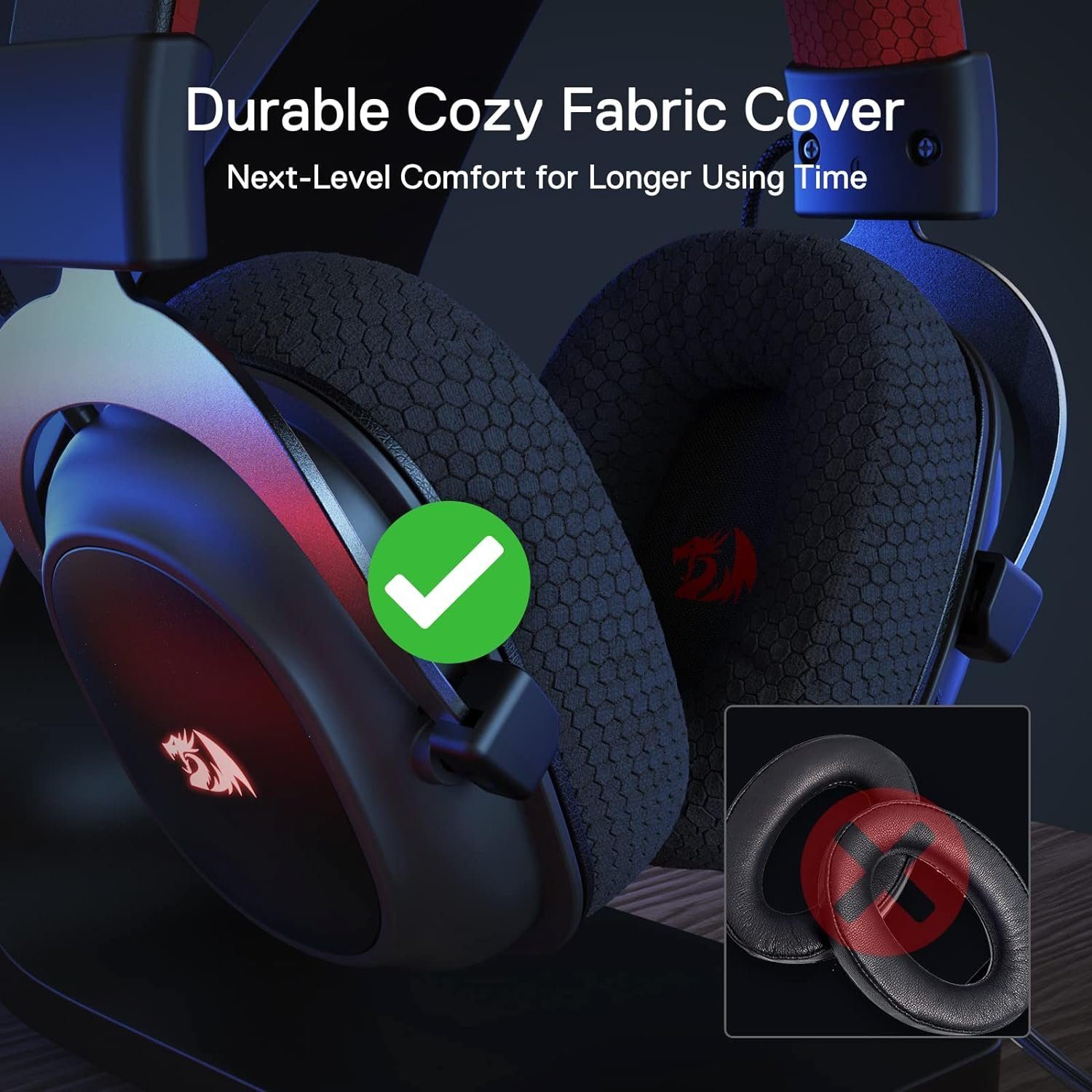 Redragon Redragon H510 Pro Geräuschunterdrückung RGB Kabelloses Gaming-Headset Gaming-Headset (Kabelgebubde, Wireless, Steuerung von Audio und Hintergrundbeleuchtung, 53-mm-Treiber)