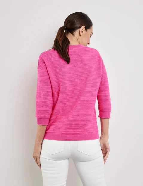 3/4 Arm Pullover aus Baumwoll-Leinen