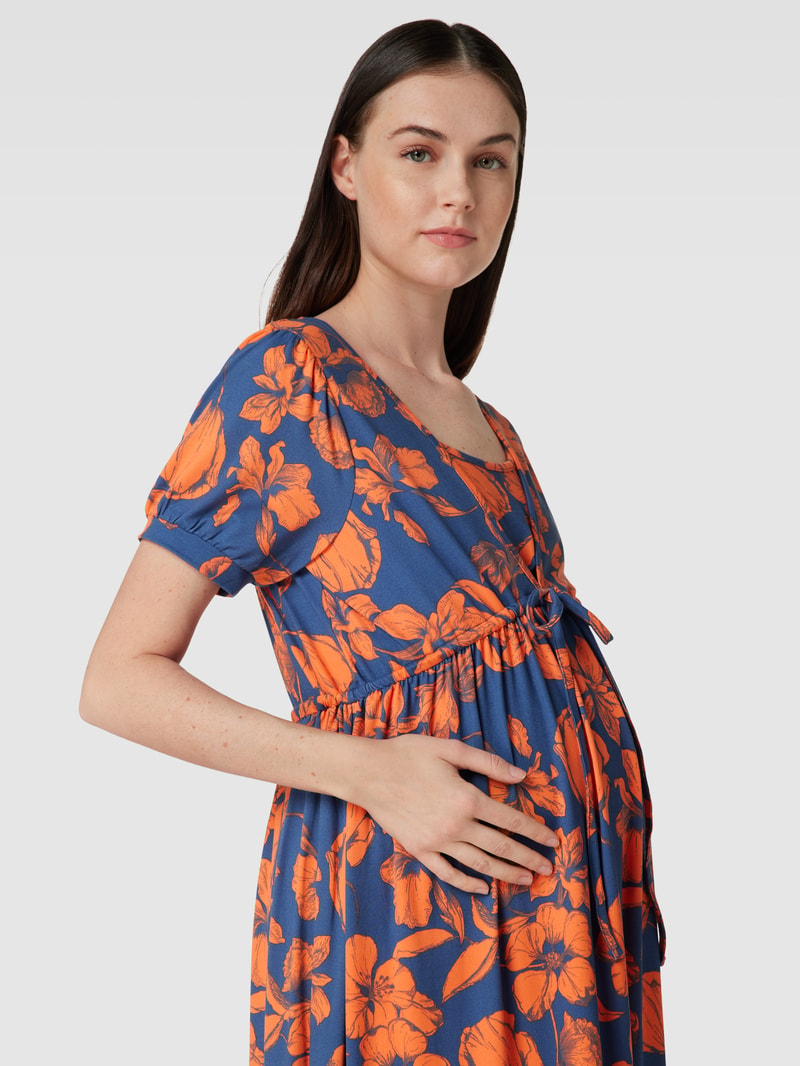 Umstands-Kleid mit Still-Funktion Modell 'Blume' in blau