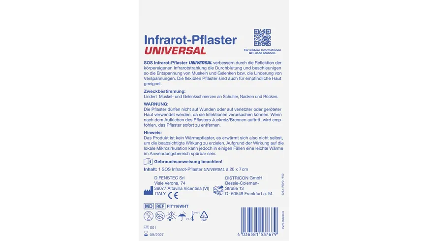 SOS Infrarot-Pflaster Universal