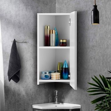 CLIPOP Badezimmerspiegelschrank Wandschrank 29.5 x 23.5x 60cm Eckschrank