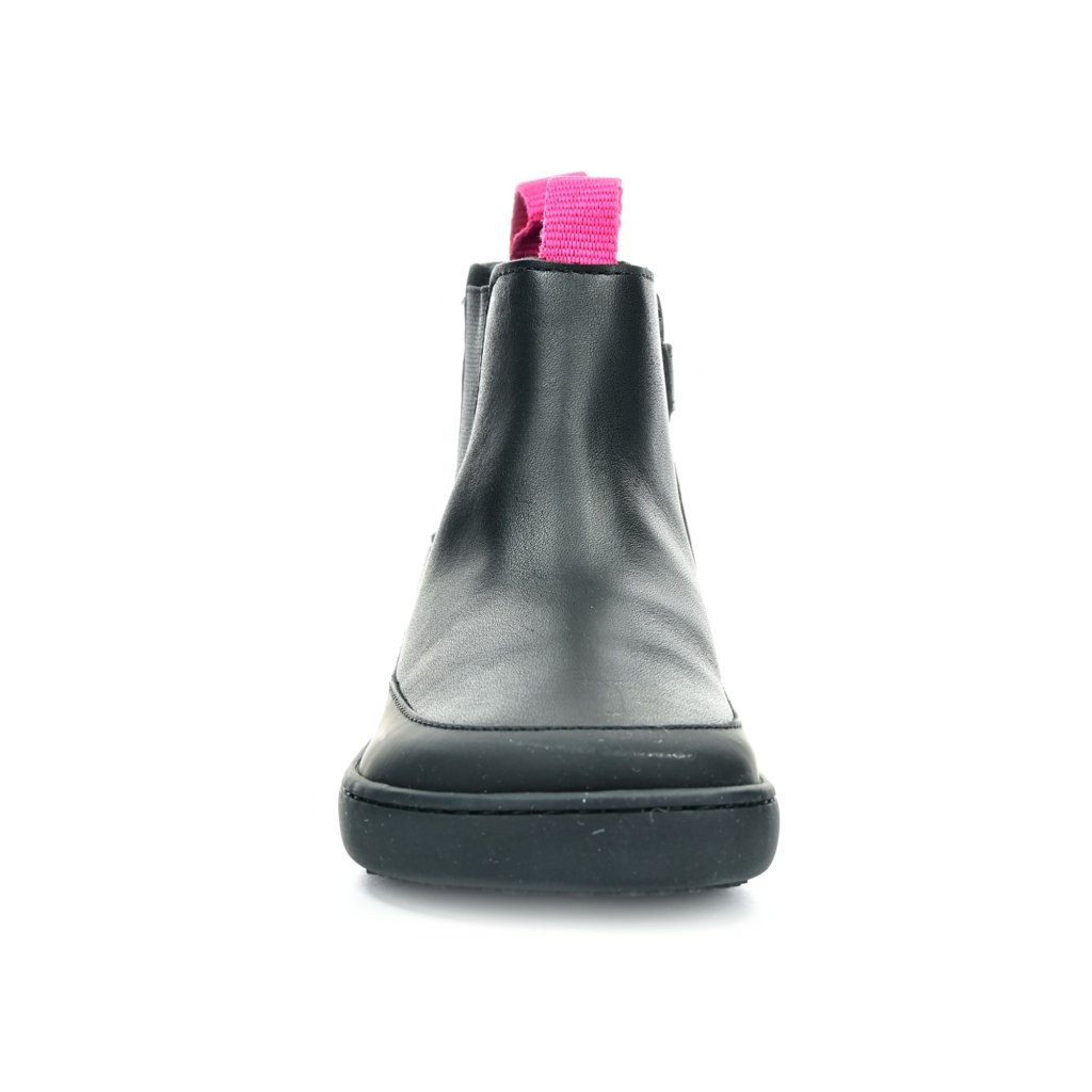Shapen Victory Mini Black & Pink Leather Chelsea Barfußschuhe