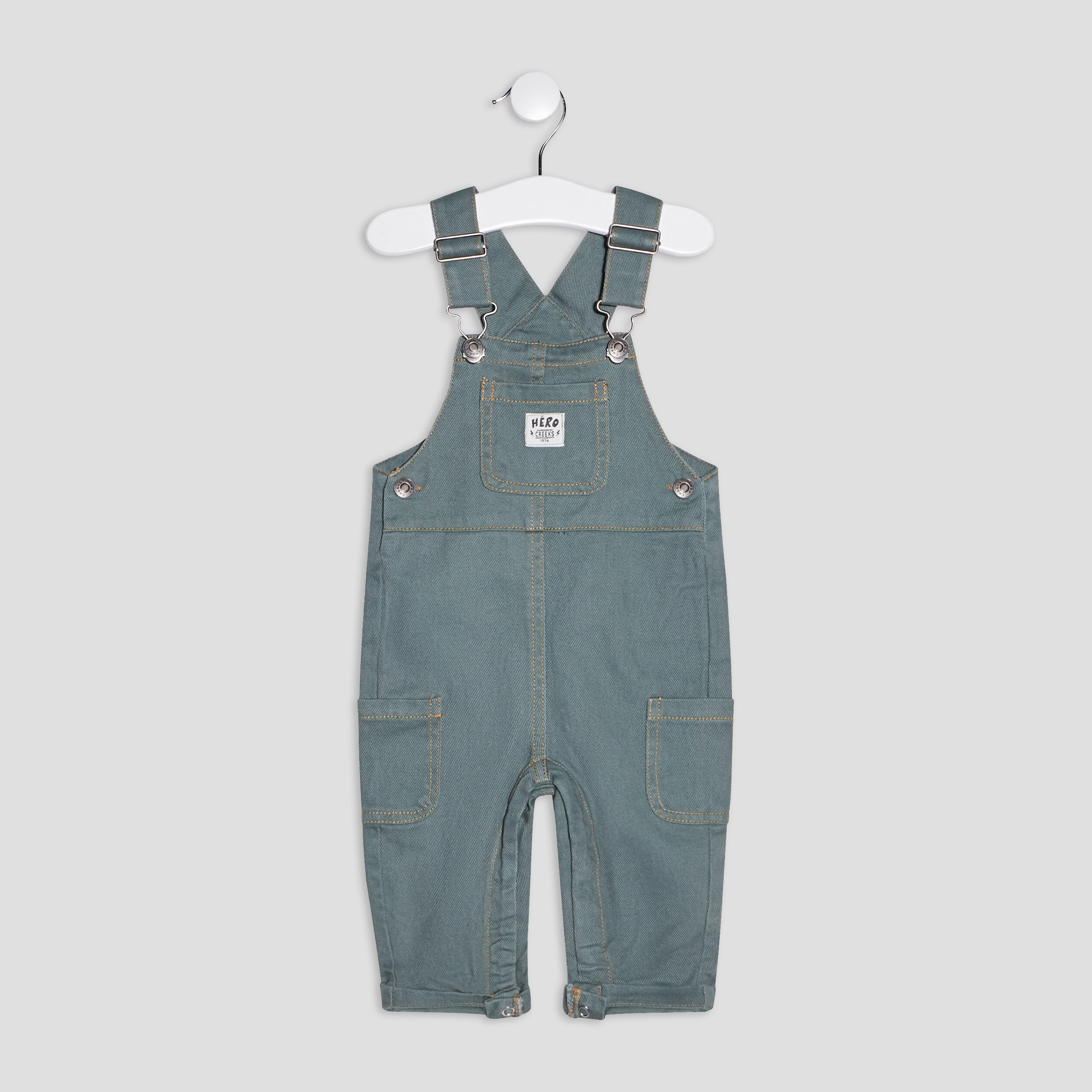 Salopette Creeks vert kaki bébé garçon | La Halle