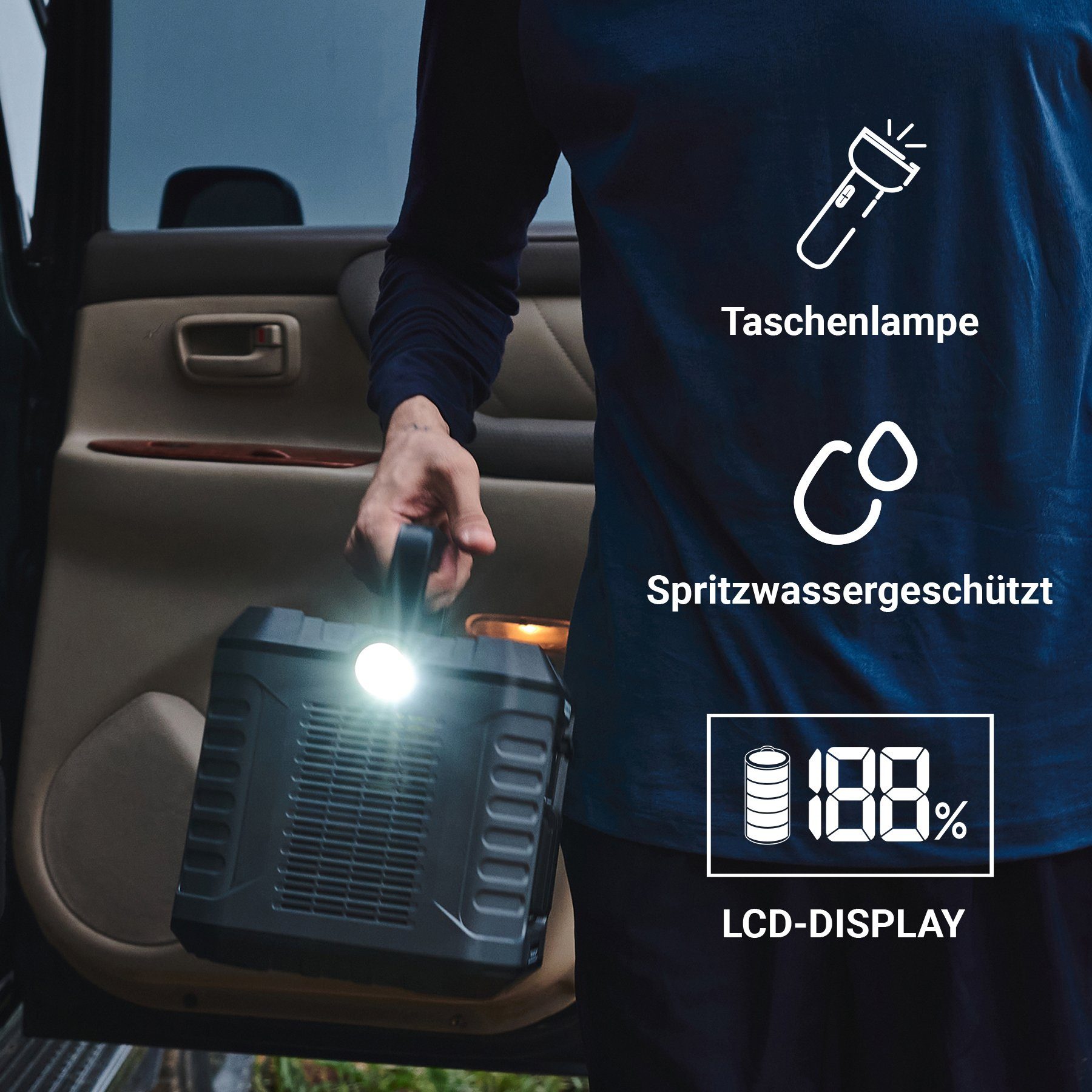 Balderia Stromgenerator Power-Set, Powerstation 300W + faltbares Solarmodul 60W