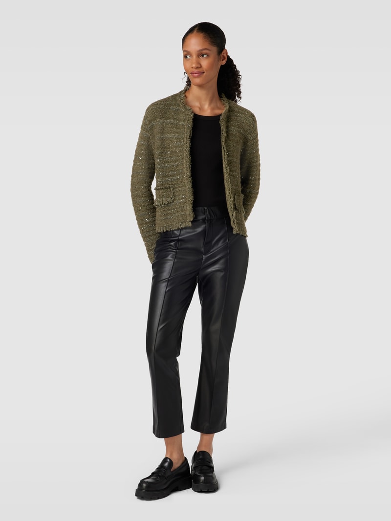 Cardigan mit Fransen in khaki