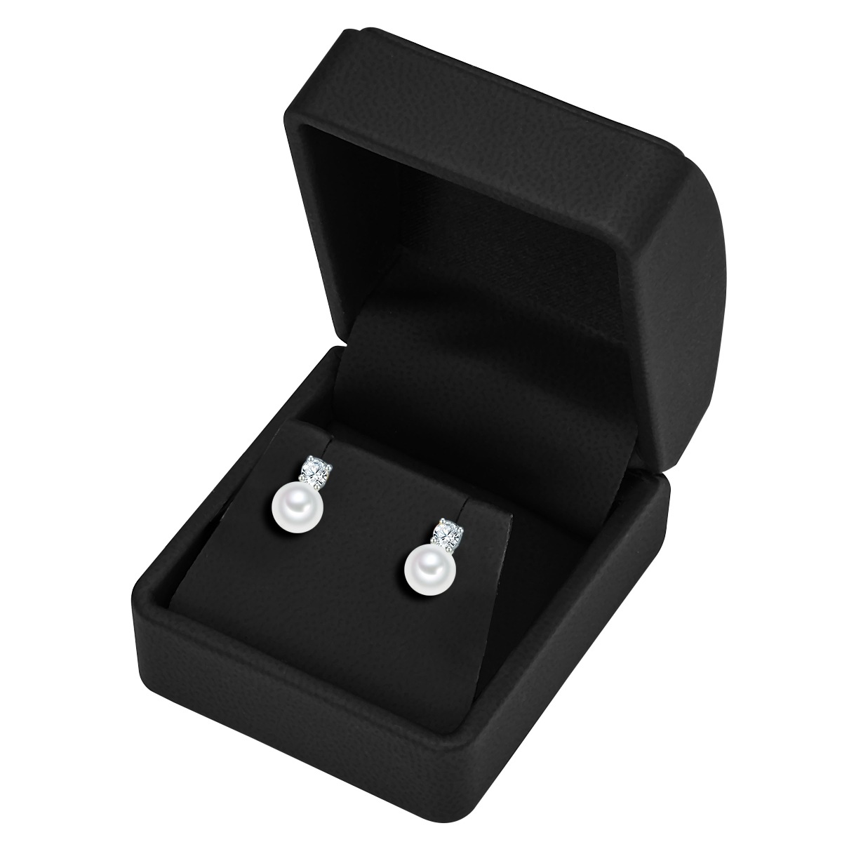 Ohrstecker Sterling Silber Zirkonia Süßwasser-Zuchtperle in Silber