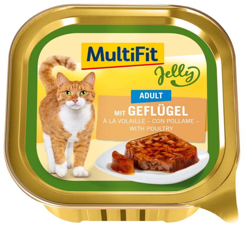 MultiFit Nassfutter MultiFit Schale Adult Jelly Geflügel 64x100 g
