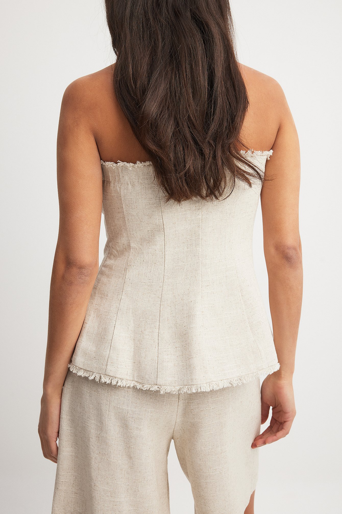 Bandeau-Top aus Leinen-Mix