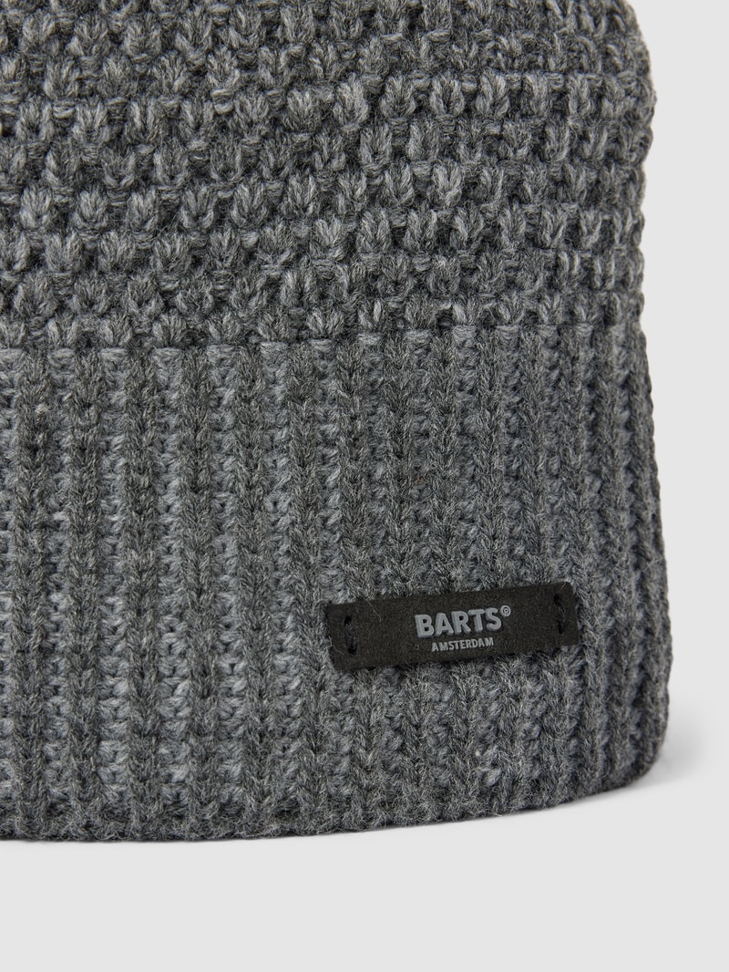 Mütze mit Label-Detail Modell 'Noar' in anthrazit meliert
