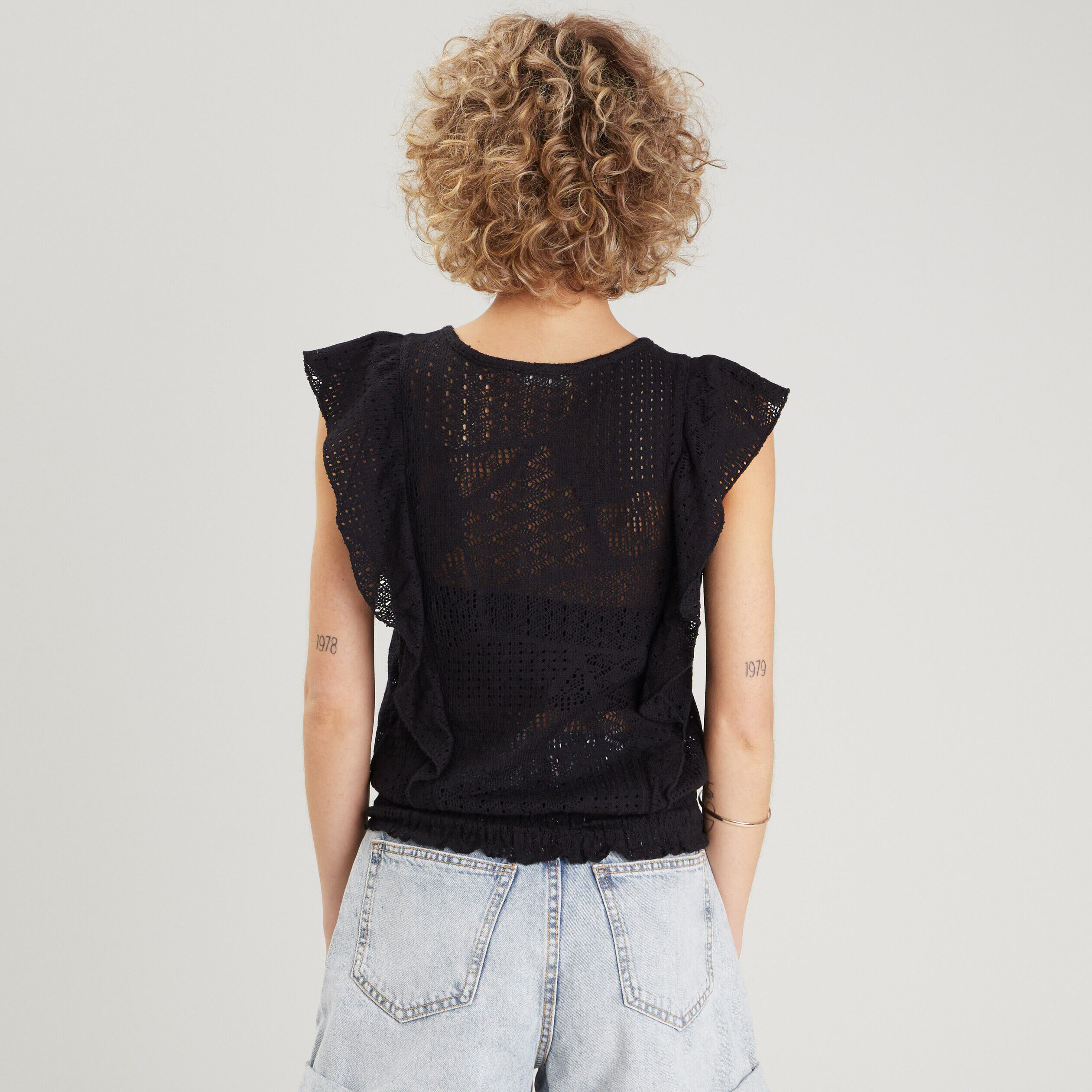 Blouse manches courtes noir femme | Cache Cache