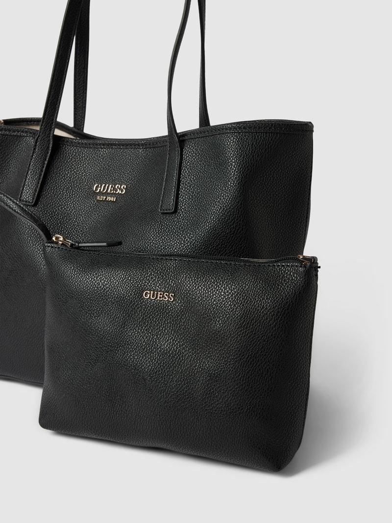 Handtasche mit Label-Applikation Modell 'VIKKY' in black