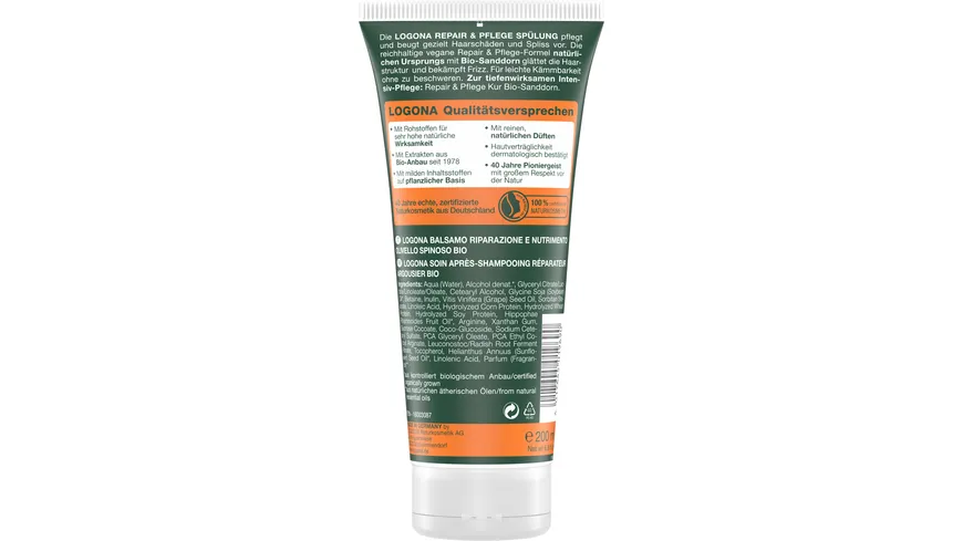 LOGONA Repair & Pflege Spülung Bio-Sanddorn 200 ml