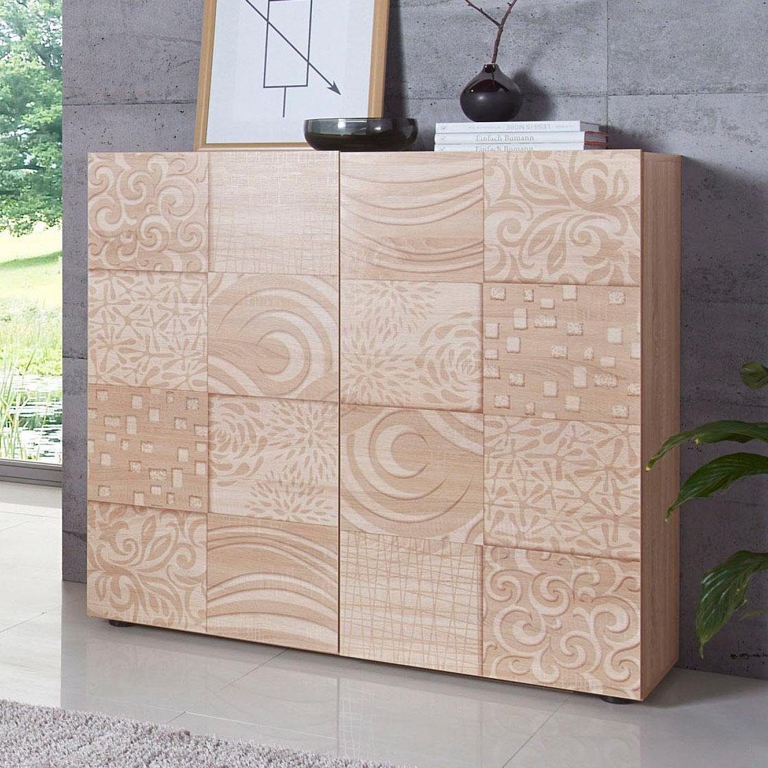 LC Highboard Miro, Breite 121 cm mit dekorativem Siebdruck