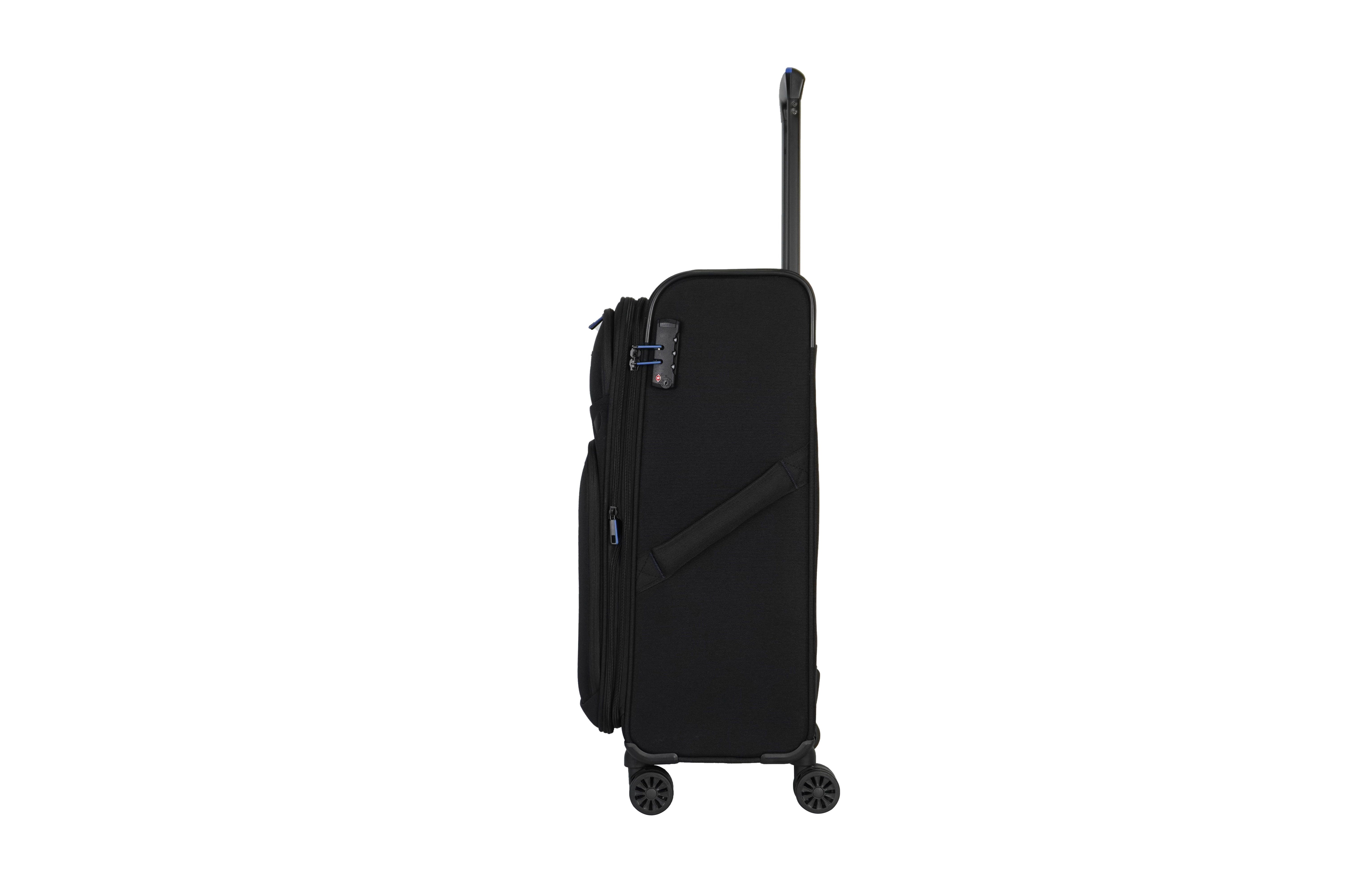 Verage Weichgepäck-Trolley Breeze, 4 Rollen, TSA-Zahlenschloss, Reisekoffer, erweiterbar, schwarz
