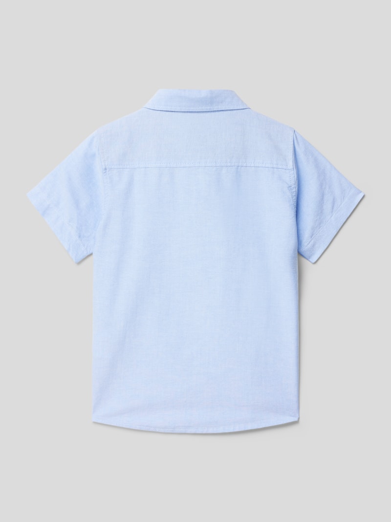 Hemd aus reiner Baumwolle mit Label-Stitching in blau