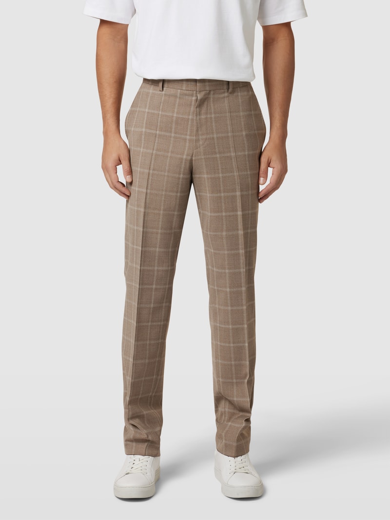 Anzughose mit Tartan-Karo Modell 'Leon' in beige