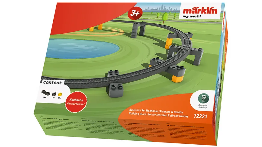 Märklin 72221 - Märklin my world - Baustein-Set Hochbahn Steigung & Gefälle