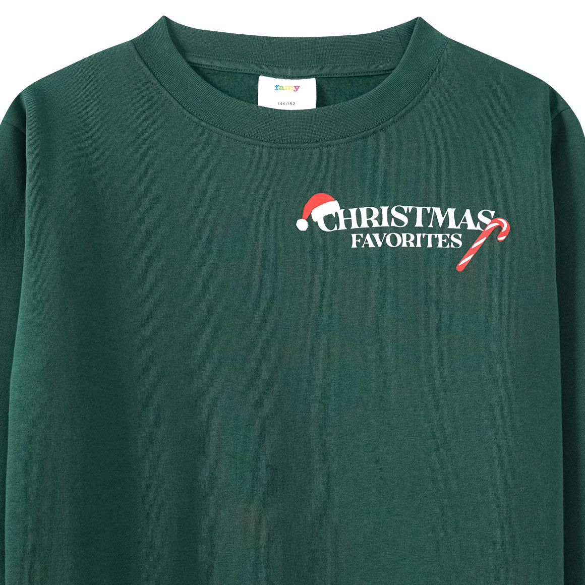 Jungen Weihnachtssweatshirt mit Rückenprint dunkelgrün