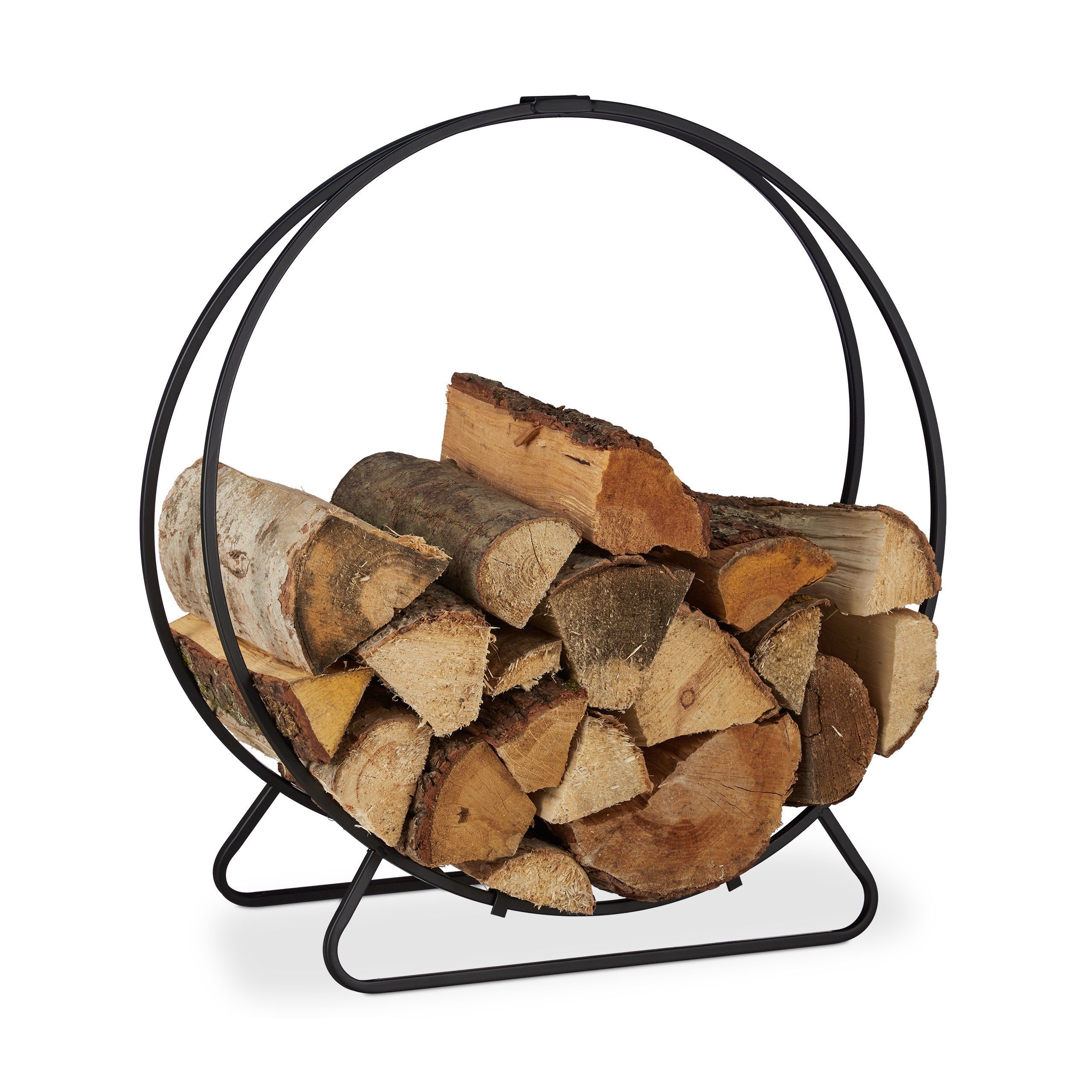 relaxdays Kaminholzregal Rundes Kaminholzregal, BxTxH:61x26x65 cm
