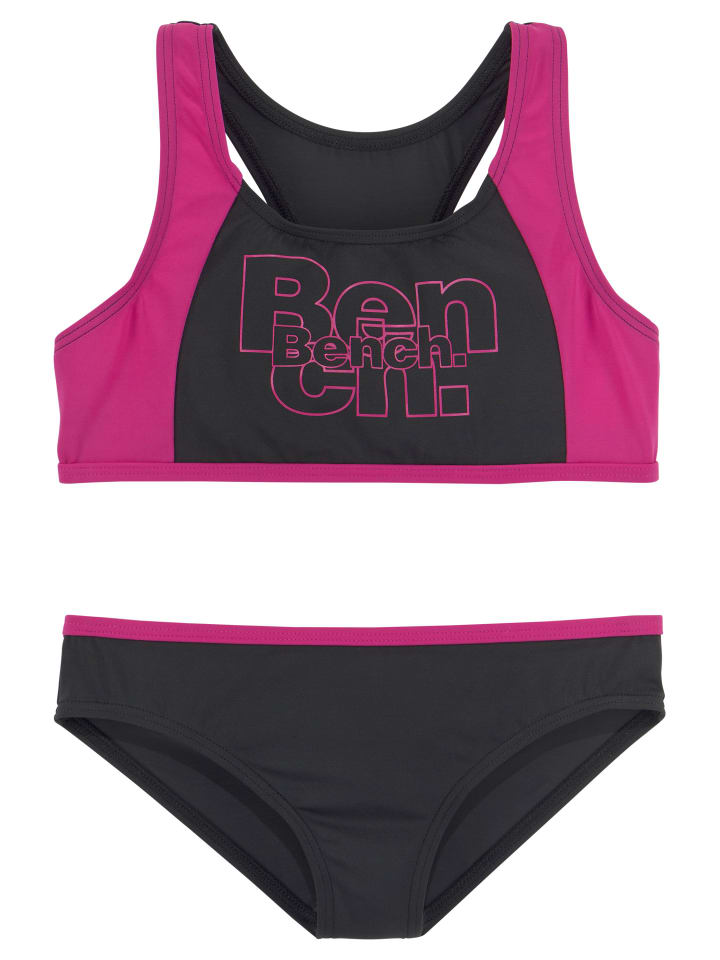 Bench Bustier-Bikini in schwarz-pink günstig kaufen