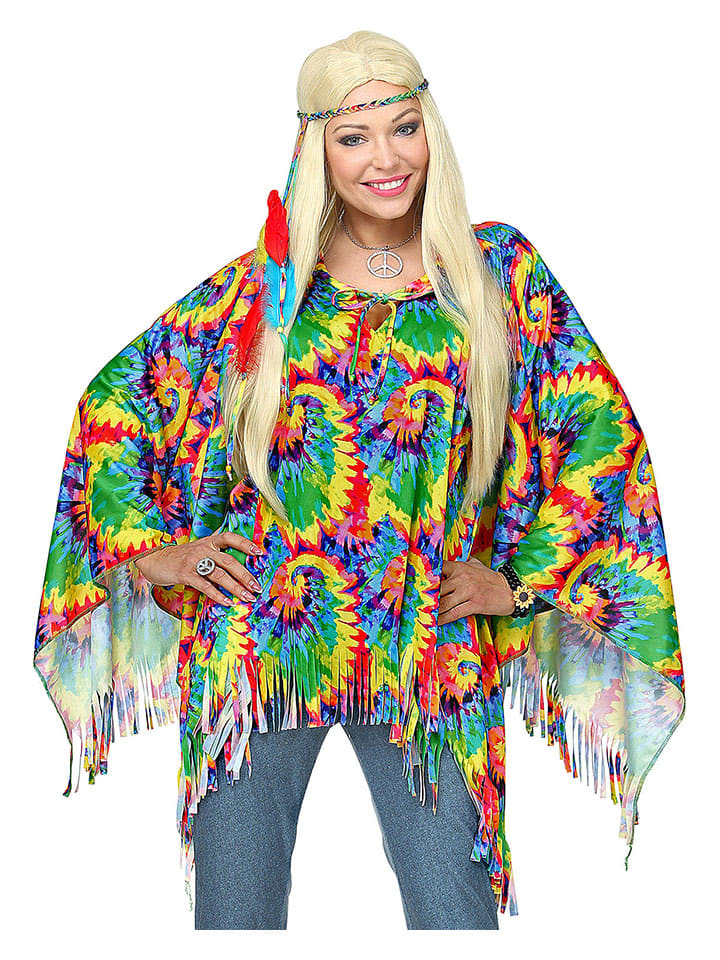 Carnival Party 2tlg. Kostüm ''Hippie'' in Bunt günstig kaufen onesize