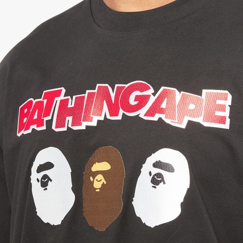 A Bathing Ape Triple Ape Head Tee Black