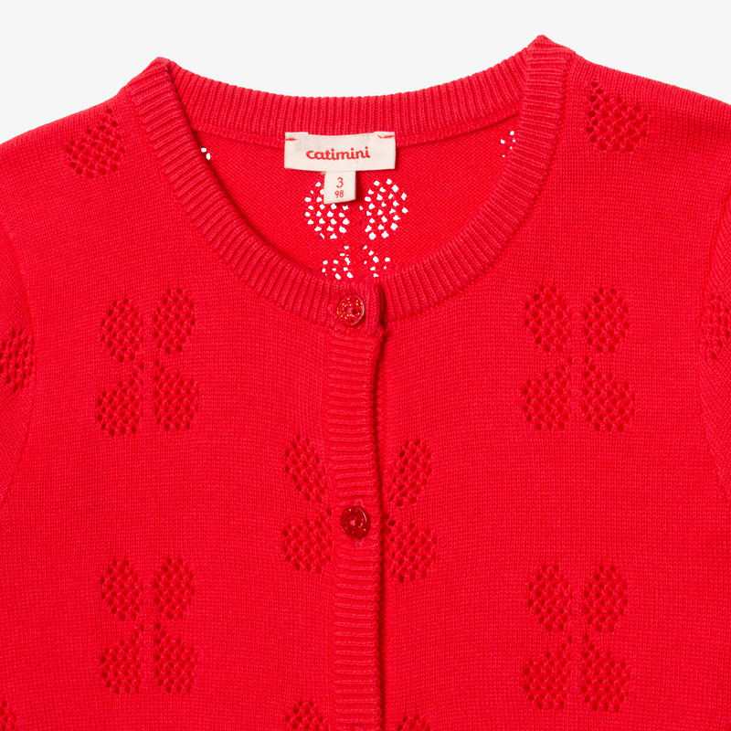 Cardigan bébé fille ajouré rose Catimini