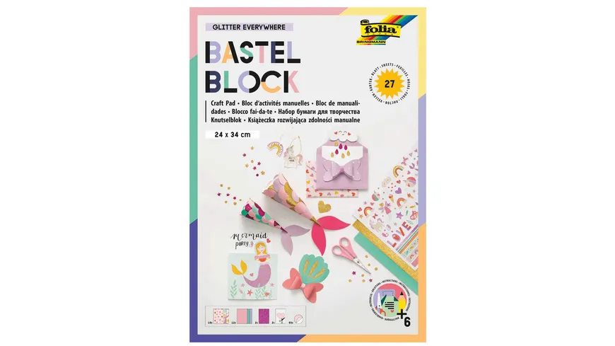 folia Bastelblock 24 x 34cm Glitter Everywhere