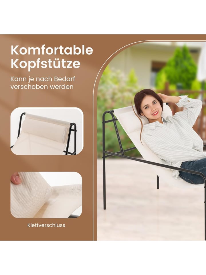 COSTWAY Liegestuhl Relaxliege in Beige günstig kaufen onesize